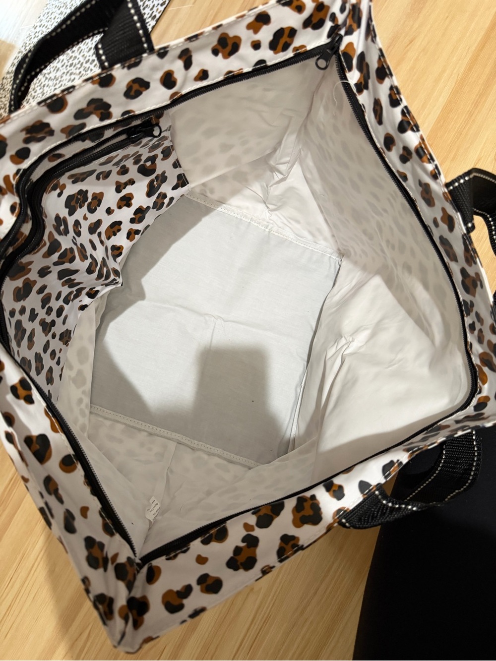 Scout Leopard Print Tote Bag in White, Brown & Black - Picture 4 of 4